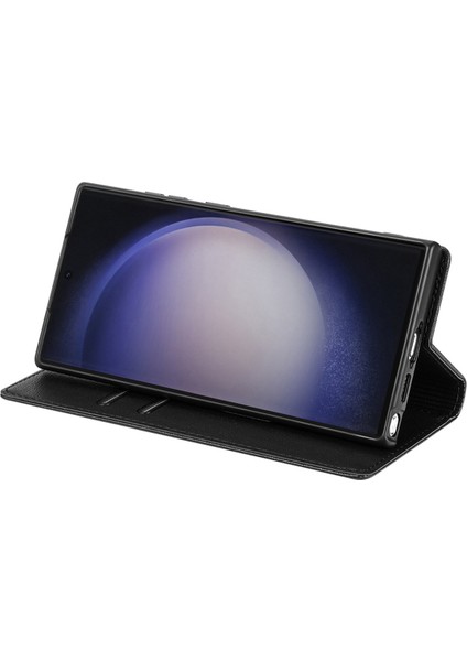 Samsung Galaxy S24 Ultra Pu Deri Stand Cüzdan Telefon Koruyucusu (Yurt Dışından)