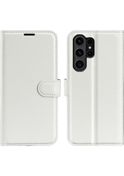 Samsung Galaxy S24 Ultra Litchi Doku Doku Cüzdan Telefon Kapağı Stand (Yurt Dışından)