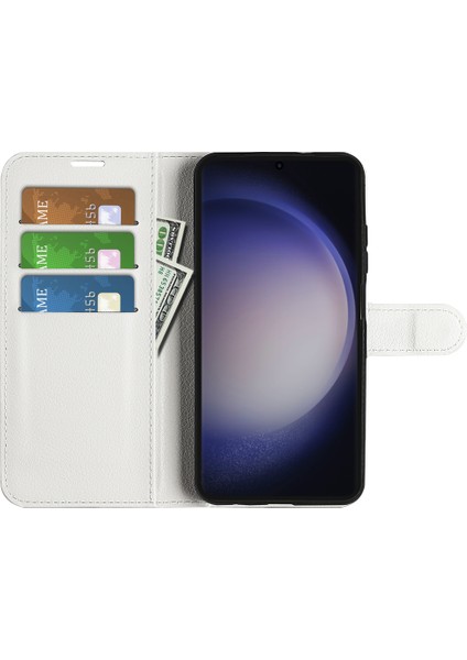 Samsung Galaxy S24 Ultra Litchi Doku Doku Cüzdan Telefon Kapağı Stand (Yurt Dışından)