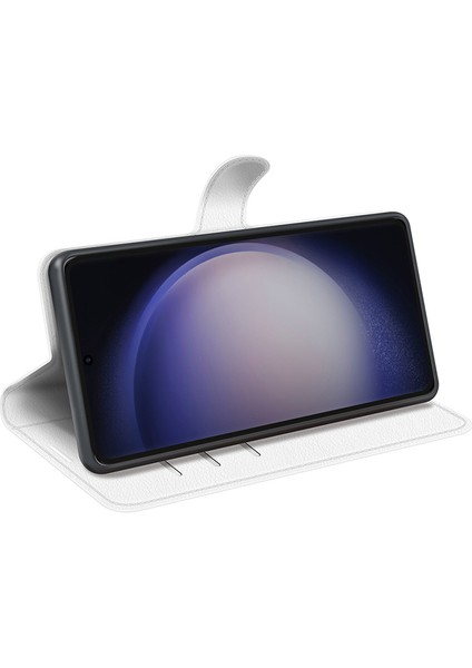 Samsung Galaxy S24 Ultra Litchi Doku Doku Cüzdan Telefon Kapağı Stand (Yurt Dışından)