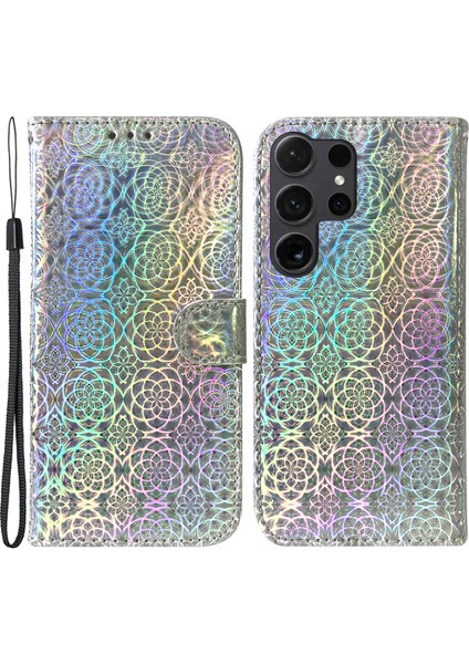 Samsung Galaxy S24 Ultra Göz Kamaştırıcı Çiçek Desen Standı Kapağı Cüzdan (Yurt Dışından)