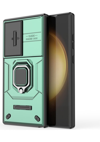 Samsung Galaxy S24 Ultra Anti-Drop Pc+Tpu Kickstand Kapağı Slayt Lens Koruması (Yurt Dışından)