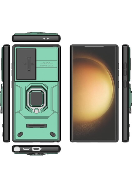 Samsung Galaxy S24 Ultra Anti-Drop Pc+Tpu Kickstand Kapağı Slayt Lens Koruması (Yurt Dışından)