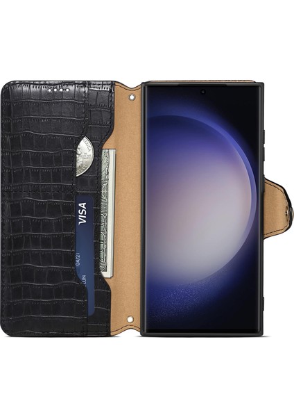 Samsung Galaxy S24 Ultra Cep Telefonu Kılıfı Damla Geçirmez Timsah Doku Kapağı (Yurt Dışından) fiyatları