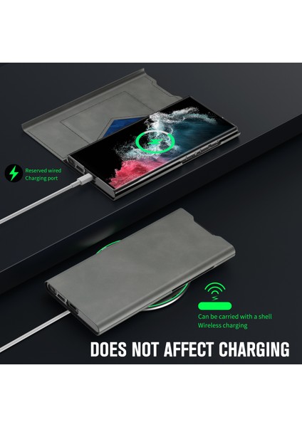 Samsung Galaxy S24 Ultra Nappa Doku Stand Kartı Tutucu Cep Telefonu Kapağı (Yurt Dışından)