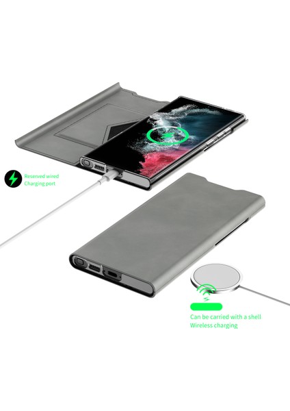 Samsung Galaxy S24 Ultra Nappa Doku Stand Kartı Tutucu Cep Telefonu Kapağı (Yurt Dışından)
