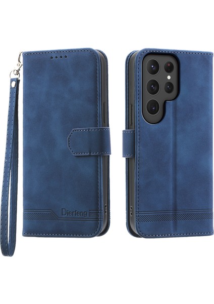 Samsung Galaxy S24 Ultra Baskılı Stand Pu Deri Telefon Koruyucu (Yurt Dışından)