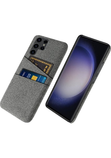 Samsung Galaxy S24 Ultra Pc+Bez Kapağı Çift Kart Yuvalı Şok Geçirmez Telefon Kılıfı (Yurt Dışından)
