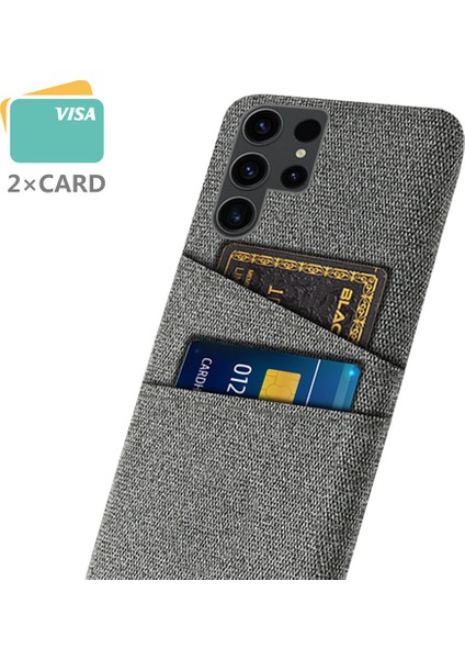 Samsung Galaxy S24 Ultra Pc+Bez Kapağı Çift Kart Yuvalı Şok Geçirmez Telefon Kılıfı (Yurt Dışından)