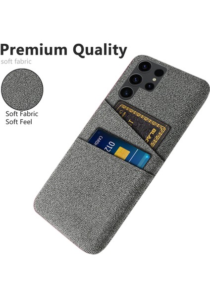 Samsung Galaxy S24 Ultra Pc+Bez Kapağı Çift Kart Yuvalı Şok Geçirmez Telefon Kılıfı (Yurt Dışından)