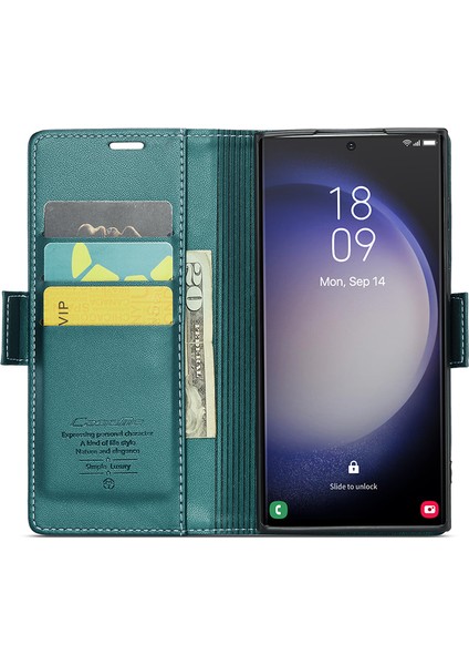 Samsung Galaxy S24 Ultra Parlak Litchi Doku Stand Telefon Kapağı (Yurt Dışından)