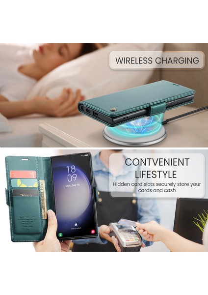 Samsung Galaxy S24 Ultra Parlak Litchi Doku Stand Telefon Kapağı (Yurt Dışından) indirimleri