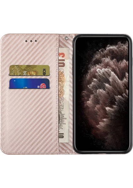 Samsung Galaxy S24 Ultra Karbon Fiber Doku Cüzdan Stand Kapağı (Yurt Dışından)