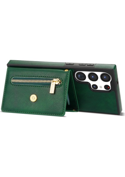 Samsung Galaxy S24 Ultra Telefon Kılıfı Zipper Kartı Tutucu Kapak Kayış (Yurt Dışından) modelleri