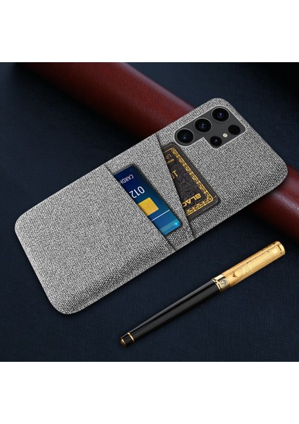 Samsung Galaxy S24 Ultra Pc+Bez Kapağı Çift Kart Yuvalı Şok Geçirmez Telefon Kılıfı (Yurt Dışından)