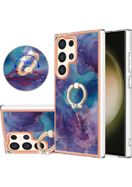 Samsung Galaxy S24 Ultra Elektrokaplatma Kapak Yüzüğü Kickstand Telefon Kılıfı (Yurt Dışından) fiyatları