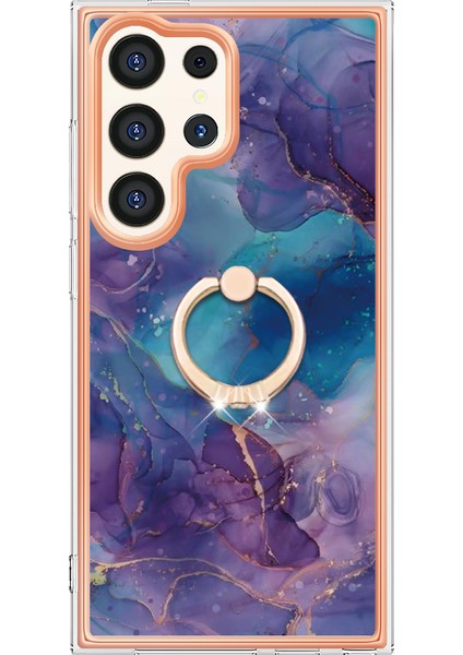 Samsung Galaxy S24 Ultra Elektrokaplatma Kapak Yüzüğü Kickstand Telefon Kılıfı (Yurt Dışından) modelleri