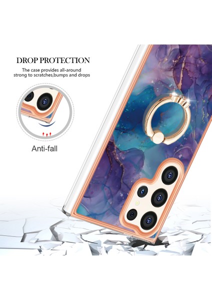 Samsung Galaxy S24 Ultra Elektrokaplatma Kapak Yüzüğü Kickstand Telefon Kılıfı (Yurt Dışından) indirimleri