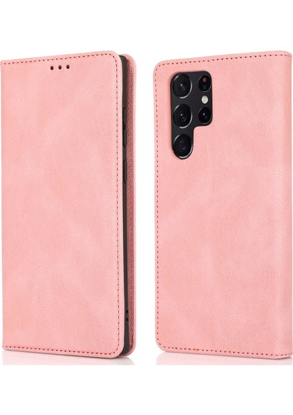 Samsung Galaxy S24 Ultra Tpu+Pu Deri Telefon Kılıfı Manyetik Stand Cüzdan Kapağı (Yurt Dışından)