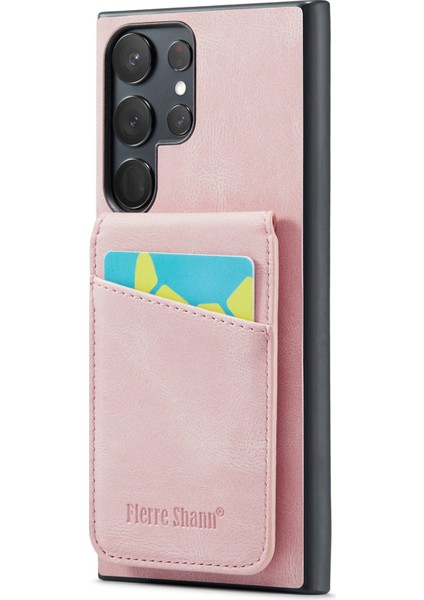 Samsung Galaxy S24 Ultra Çılgın At Doku Kart Yuvaları Telefon Kapağı (Yurt Dışından)