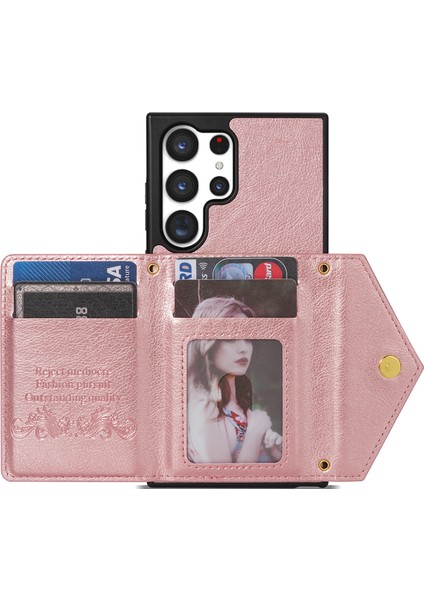 Galaxy S24 Ultra Telefon Kılıfı Zipper Kartı Tutucu Kapak Kayış (Yurt Dışından) fiyatları