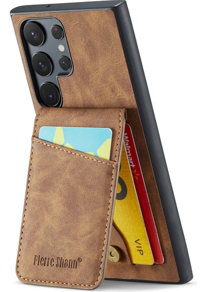 Samsung Galaxy S24 Ultra Çılgın At Doku Kart Yuvaları Telefon Kapağı (Yurt Dışından) indirimleri