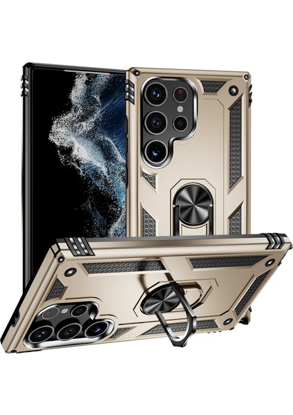 Samsung Galaxy S24 Ultra Tpu+Pc Ring Kickstand Telefon Geri Kabuğu (Yurt Dışından)
