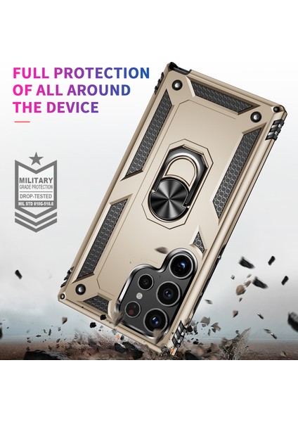 Samsung Galaxy S24 Ultra Tpu+Pc Ring Kickstand Telefon Geri Kabuğu (Yurt Dışından)