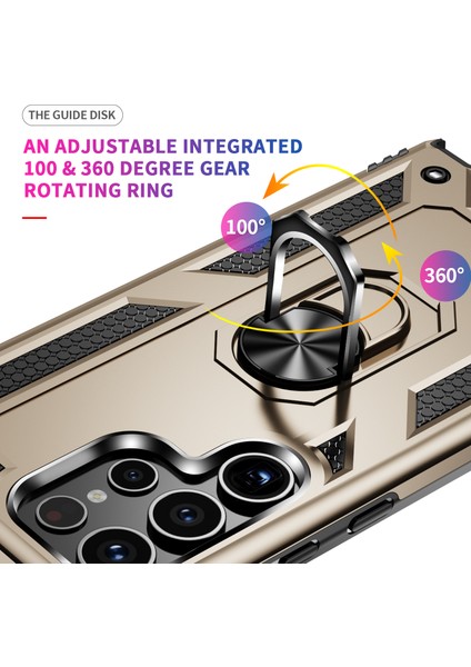 Samsung Galaxy S24 Ultra Tpu+Pc Ring Kickstand Telefon Geri Kabuğu (Yurt Dışından)
