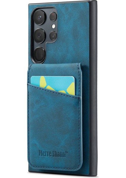 Samsung Galaxy S24 Ultra Çılgın At Doku Kart Yuvaları Telefon Kapağı (Yurt Dışından)