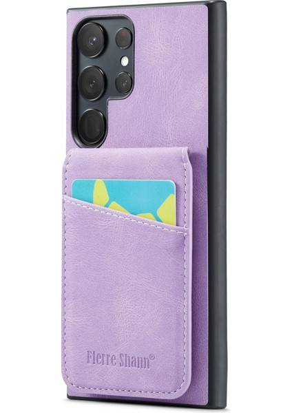 Samsung Galaxy S24 Ultra Çılgın At Doku Kart Yuvaları Telefon Kapağı (Yurt Dışından)