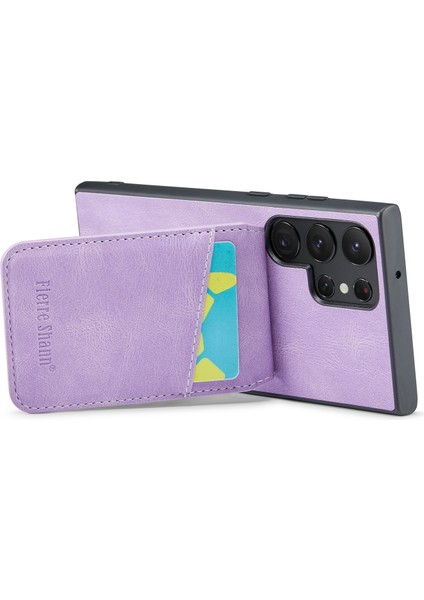 Samsung Galaxy S24 Ultra Çılgın At Doku Kart Yuvaları Telefon Kapağı (Yurt Dışından) modelleri