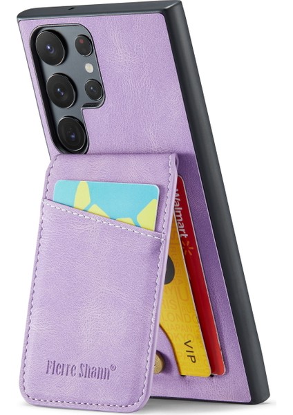 Samsung Galaxy S24 Ultra Çılgın At Doku Kart Yuvaları Telefon Kapağı (Yurt Dışından) indirimleri