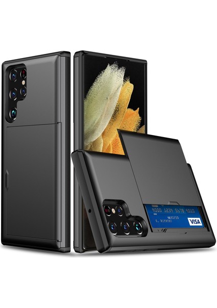 Samsung Galaxy S24 Ultra Tpu+Pc Telefon Kapağı Kart Sahibi ile (Yurt Dışından)
