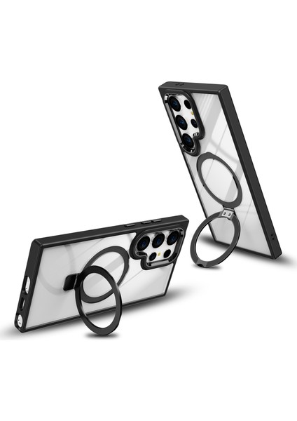 Samsung Galaxy S24 Ultra Şok Geçirmez Tpu+Akrilik Kickstand Net Telefon Kapağı Magsafe ile Uyumlu (Yurt Dışından) modelleri