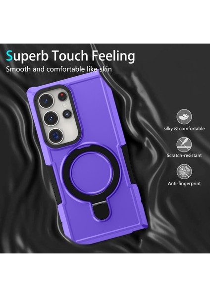 Samsung Galaxy S24 Ultra Tpu+Pc Ring Kickstand Shockproof Cover (Yurt Dışından)
