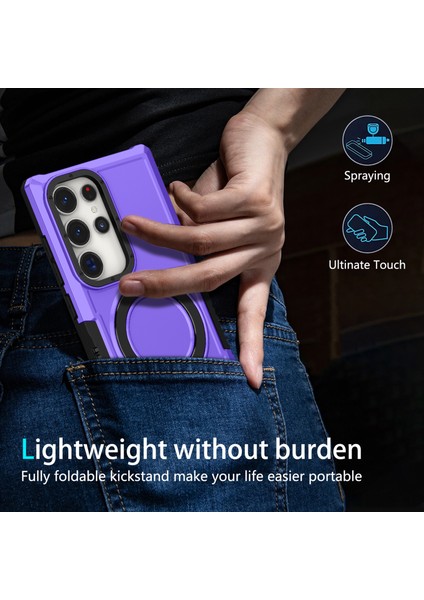 Samsung Galaxy S24 Ultra Tpu+Pc Ring Kickstand Shockproof Cover (Yurt Dışından)