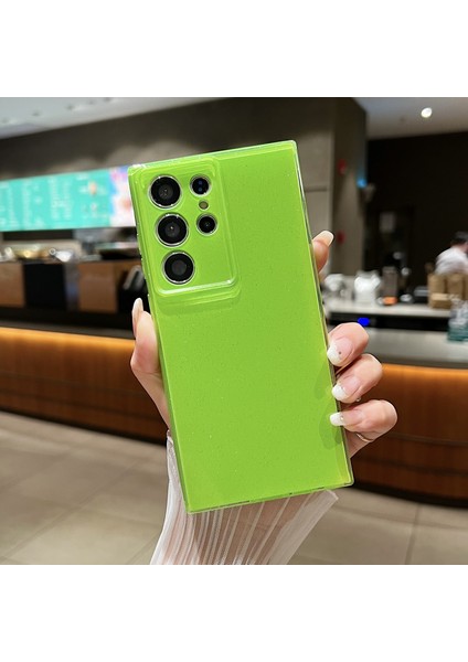 Samsung Galaxy S24 Ultra Prasise Lens Koruma Glitter Tpu Telefon Kapağı (Yurt Dışından)