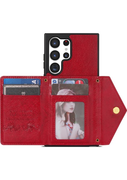 Samsung Galaxy S24 Ultra Telefon Kılıfı Zipper Kartı Tutucu Kapak Kayış (Yurt Dışından) fiyatları