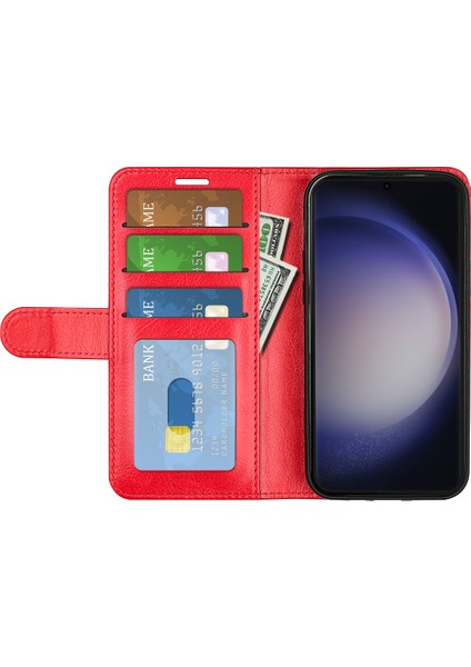 Samsung Galaxy S24 Ultra Çılgın At Doku Cüzdan Telefon Kılıfı Pu Deri Flip Kapak (Yurt Dışından)