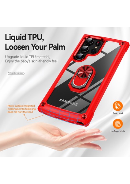 Samsung Galaxy S24 Ultra Damla Geçirmez Pc+Tpu Metal Yüzük Kickstand Telefon Geri Kabuk (Yurt Dışından) modelleri