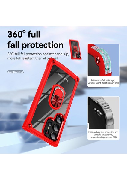 Samsung Galaxy S24 Ultra Damla Geçirmez Pc+Tpu Metal Yüzük Kickstand Telefon Geri Kabuk (Yurt Dışından) indirimleri