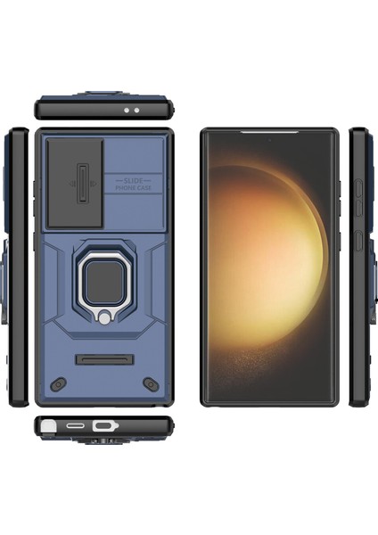 Galaxy S24 Ultra Anti-Drop Pc+Tpu Kickstand Covber Slayt Lens Koruması (Yurt Dışından)