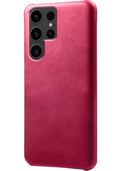 Samsung Galaxy S24 Ultra Telefon Kılıfı Pu Deri + Pc Kapak Buzağı Doku Telefon Kabuğu (Yurt Dışından)