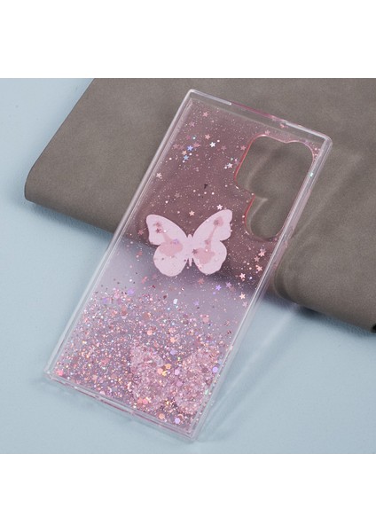 Samsung Galaxy S24 Ultra Tpu+Pvc Kılıfı Parıltı Epoksi Büyük Arka Lens Deliği Telefon Arka Kabuk (Yurt Dışından) fiyatları