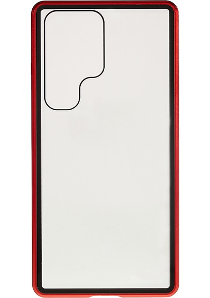 Samsung Galaxy S24 Ultra Manyetik Temperli Cam Çift Taraflı Telefon Kapağı (Yurt Dışından)