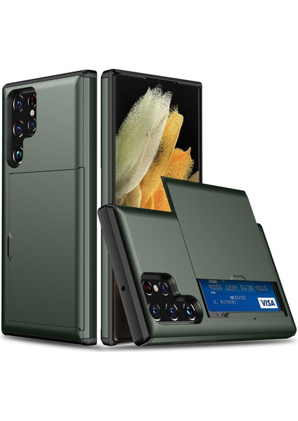 Samsung Galaxy S24 Ultra Tpu+Pc Telefon Kapağı Kart Sahibi ile (Yurt Dışından)