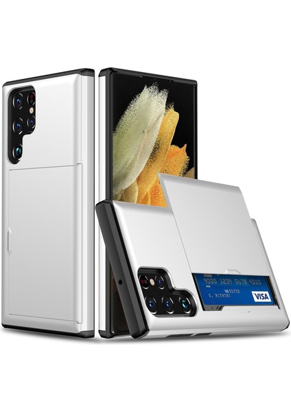 Samsung Galaxy S24 Ultra Tpu+Pc Telefon Kapağı Kart Sahibi ile (Yurt Dışından)