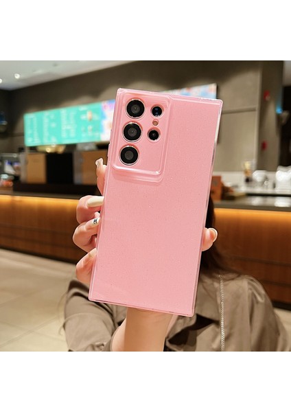 Samsung Galaxy S24 Ultra Prasise Lens Koruma Glitter Tpu Telefon Kapağı (Yurt Dışından)