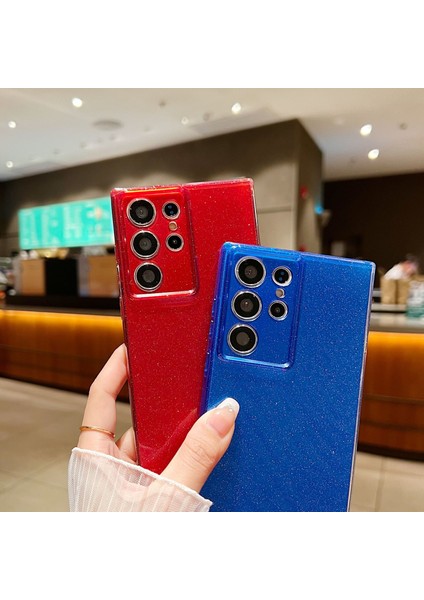 Samsung Galaxy S24 Ultra Prasise Lens Koruma Glitter Tpu Telefon Kapağı (Yurt Dışından) modelleri